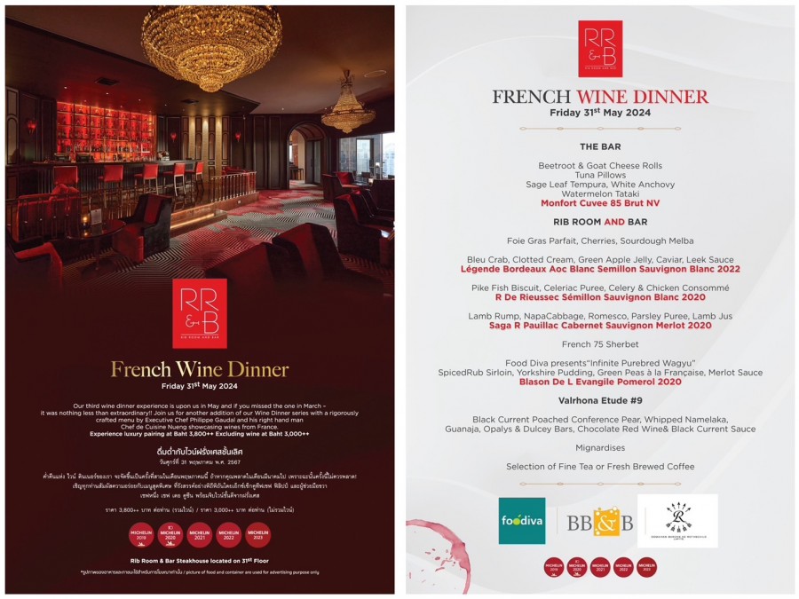 French Wine Dinner Friday 31st May 2024